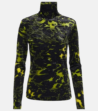 Printed stretch-velvet top | Dries Van Noten