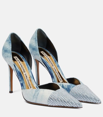 Salones en denim tie-dye con adornos | Alexandre Vauthier