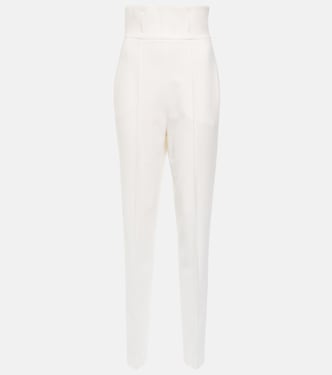 Pantalon de mariée slim en laine mélangée | Nensi Dojaka