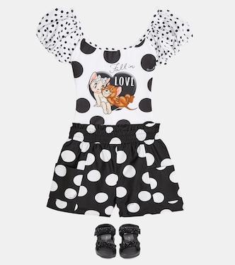 Shorts in cotone a pois | Monnalisa