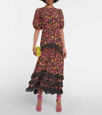 Vestido midi Shireen de seda floral | Rixo