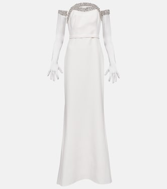 Bridal Verzierte Robe aus Crêpe | Safiyaa