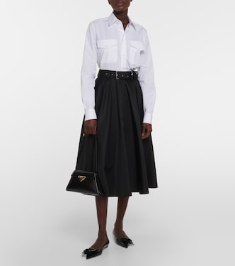 Ballerine in pelle con applicazione floreale | Prada