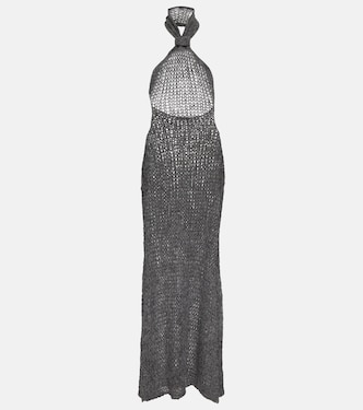 Robe longue en alpaga mélangé | Ann Demeulemeester