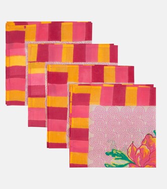 Camelia Magenta set of 4 napkins | Lisa Corti
