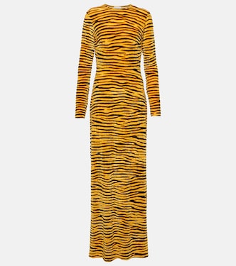Tiger-print velvet maxi dress | Rabanne