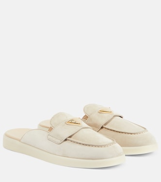 Logo suede slippers | Prada