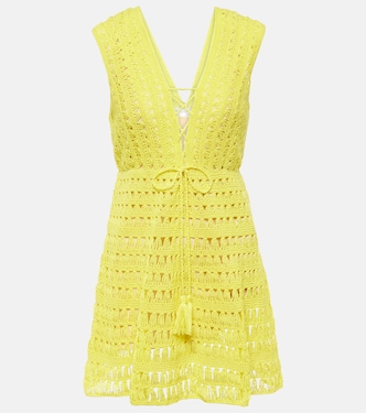 Vestido corto Bianca de croché de algodón | Anna Kosturova