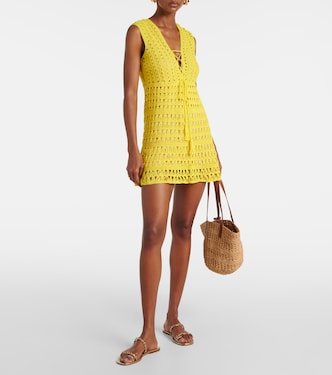 Vestido corto Bianca de croché de algodón | Anna Kosturova