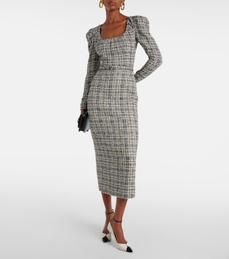Belted Lurex® tweed midi dress | Alessandra Rich