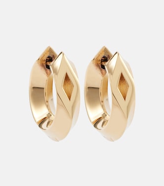 Hollow Small gold-plated sterling silver hoop earrings | Burberry