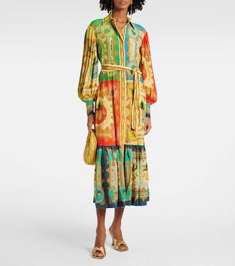 Bedrucktes Hemdblusenkleid Monte aus Leinen | Alémais