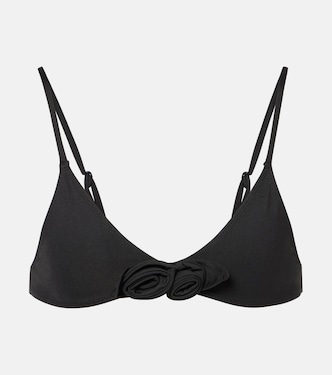 Floral-appliqué bikini top | Coperni