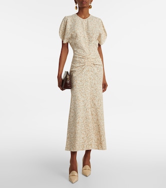Floral gathered midi dress | Victoria Beckham