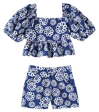 Top e shorts in cotone con stampa | Fábula