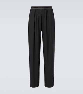 Logo embroidered wide-leg pants | Acne Studios