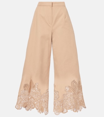 Pantaloni a gamba larga cropped in gabardine | Elie Saab