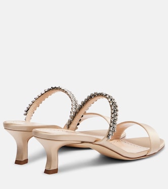 Verzierte Sandalen Kifasan aus Satin | Manolo Blahnik