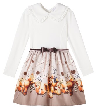 Printed cotton-blend dress | Monnalisa