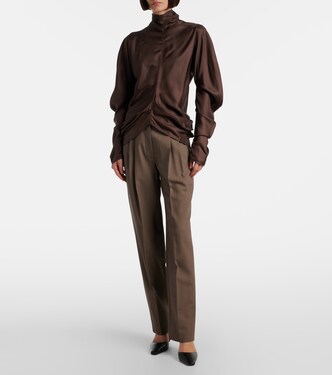 Miles draped silk blouse | The Row