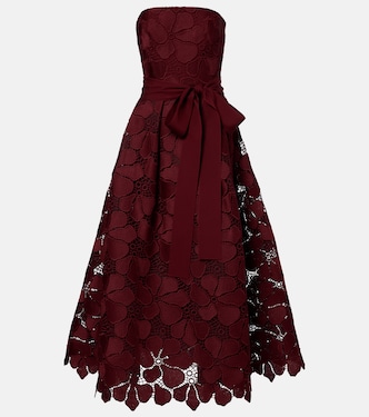 Silk-blend guipure lace cocktail dress | Elie Saab