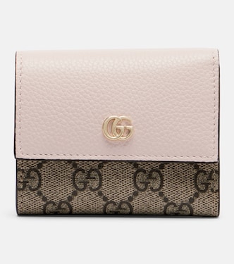 GG Marmont Mini leather-trimmed wallet | Gucci