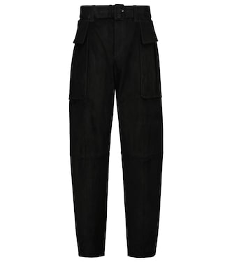 Pantalon slim Butch taille haute en daim | Stouls