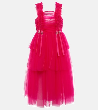 Ruffle-trimmed tulle midi dress | Noir Kei Ninomiya