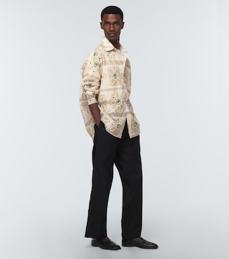 Camisa Trellis de algodón estampada | Commas