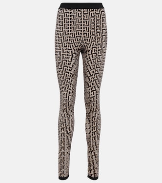 Leggings de tiro alto con monograma | Balmain