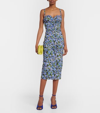 Floral cotton-blend midi dress | Carolina Herrera