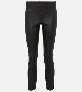 Pantaloni slim cropped in pelle | Vince