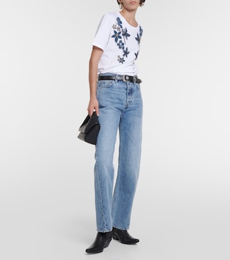 Camiseta de algodón floral adornada | Dodo Bar Or