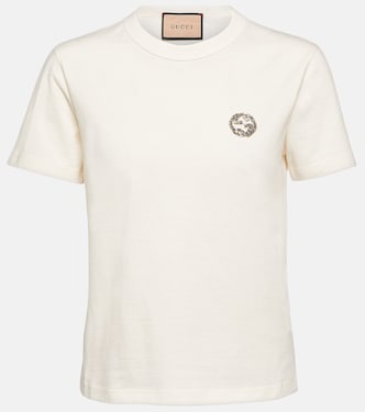 Embellished cotton jersey T-shirt | Gucci