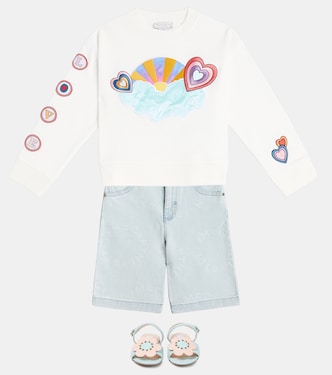 Patch-appliqué cotton jersey sweatshirt | Stella McCartney Kids
