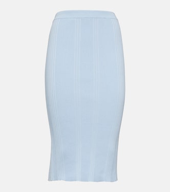Ribbed-knit cotton midi skirt | Bottega Veneta