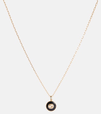 Collana Interlocking G in oro 18kt con onice e diamante | Gucci
