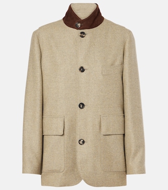 Jacke Roadster aus einem Wollgemisch mit Leder | Loro Piana