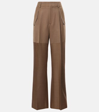 Pantaloni a gamba larga in lana | Victoria Beckham
