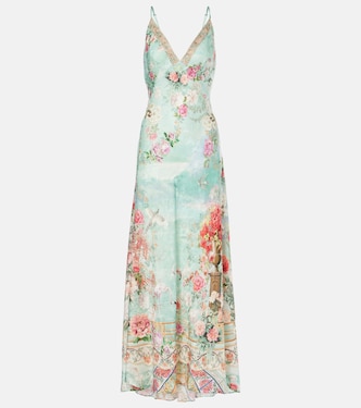 Bedrucktes Slipdress aus Satin | Camilla