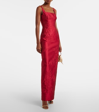 Abito lungo Micheline in jacquard floreale | Emilia Wickstead