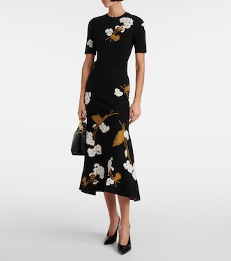 T-shirt in maglia jacquard a fiori | Erdem