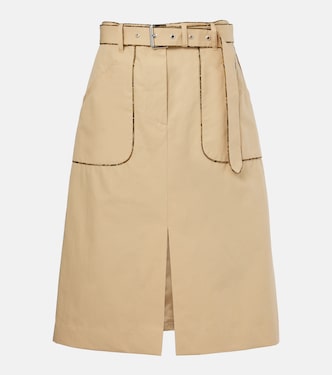 Falda midi de popelín de algodón | Dries Van Noten