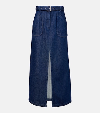 Gonna lunga di jeans con cintura | Dries Van Noten