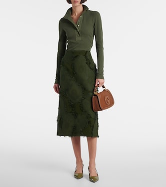 Jupe portefeuille en jacquard à fleurs | Gucci