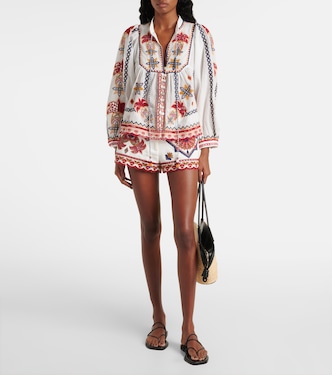 Shorts in misto cotone con ricami | Farm Rio
