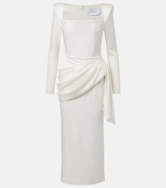 Bridal draped crêpe satin bustier gown | Alex Perry