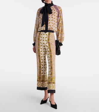 Cerere printed tie-neck silk blouse | La DoubleJ