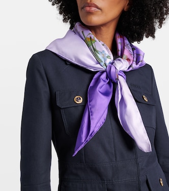 Floral silk twill scarf | Gucci