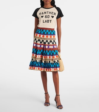 Falda midi de algodón estampada | Valentino